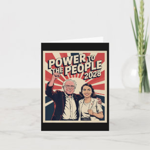 Cartão Bernie Sanders E Aoc Campanha Presidencial 2028