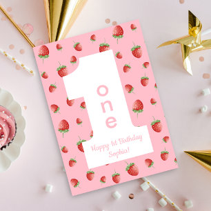 Cartão Berry First Strawberry Happy Birthday Card