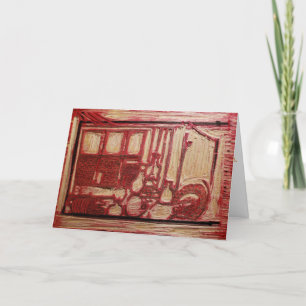 Cartão "Berry House Basement Reductive Woodcut" Aniversár