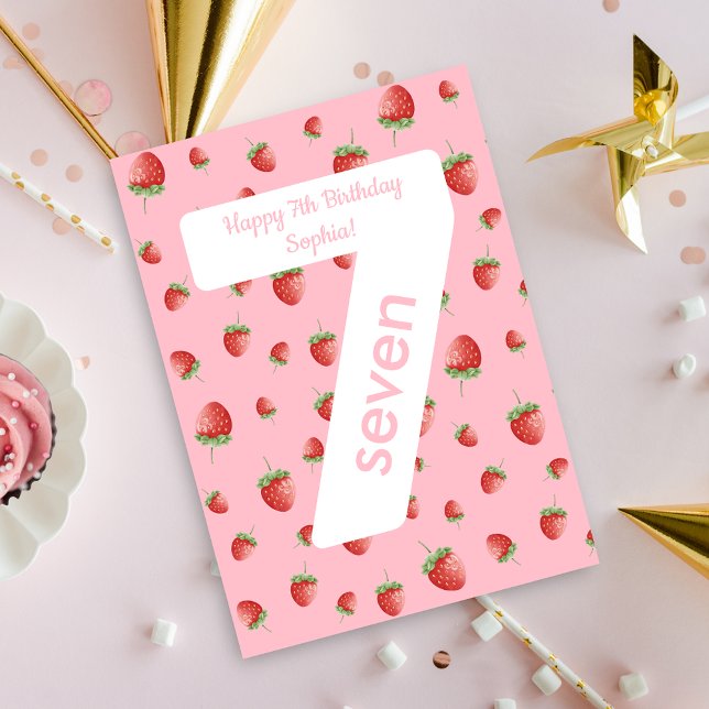 Cartão Berry Sweet Strawberry Happy Birthday Card (Criador carregado)