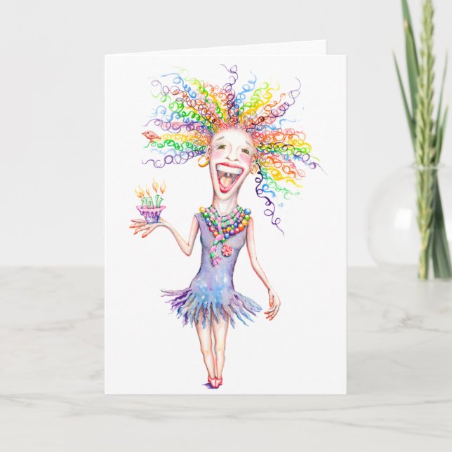 Cartão Bertha the Birthday Broad Greeting Card (Frente)