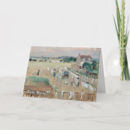 Cartão Berthe Morisot - Prendendo a roupa seca para secar