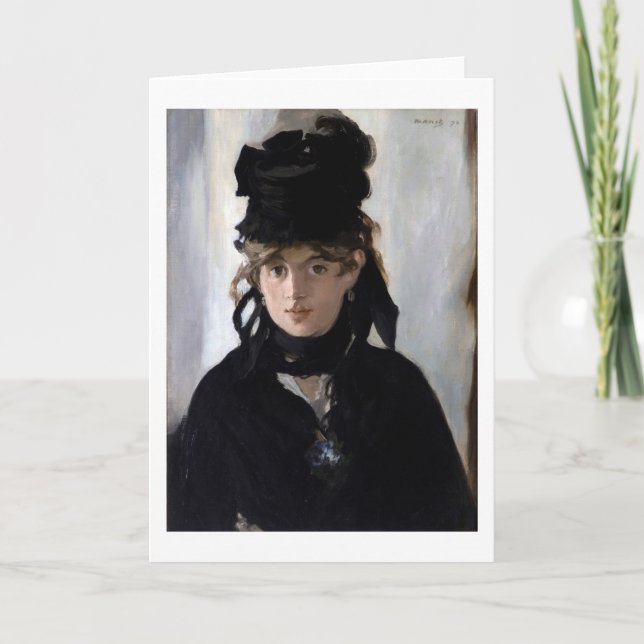 Cartão Berthe Morisot With a Bouquet of Violets, Manet (Frente)