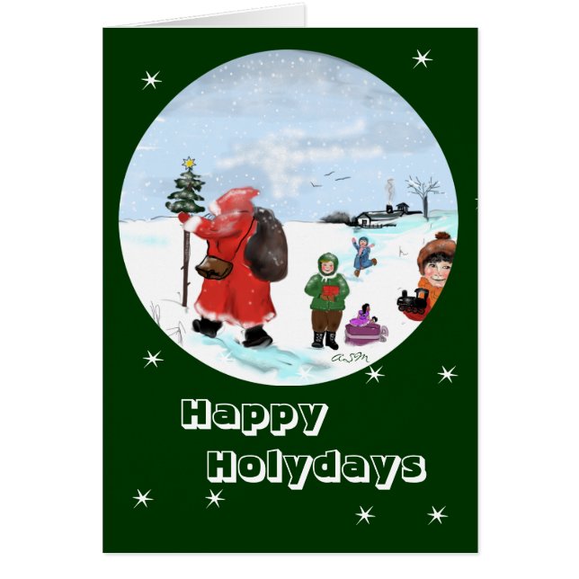 Cartão … Bescherung na neve grusskarte (Frente)