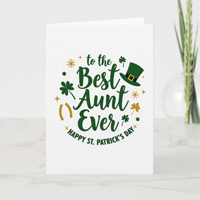 Cartão Best Aunt St Patricks Day Card (Frente)
