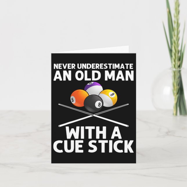 Cartão Best Billiard Art For Grandpa Men Billiard Lover P (Frente)
