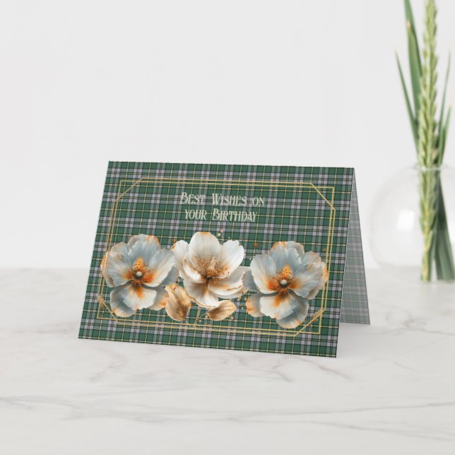 Cartão Best Birthday Wishes Cape Breton Island Tartan (Frente)