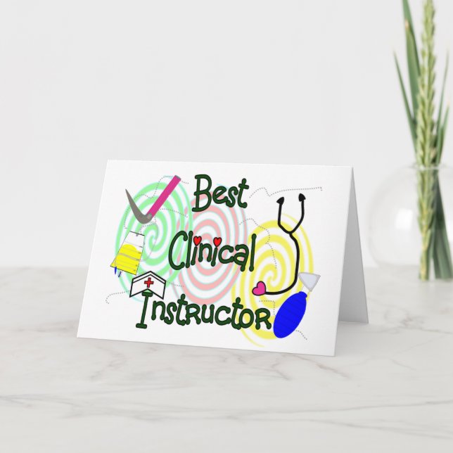Cartão Best Clinical Instructor Nursing Gifts (Frente)