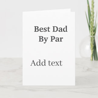 Cartão Best dad by par gray black father's day namesimple