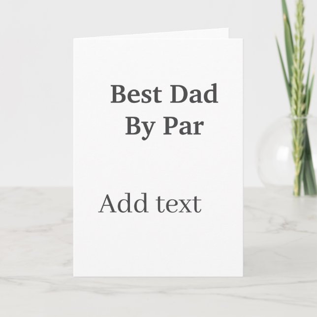 Cartão Best dad by par gray black father's day namesimple (Frente)