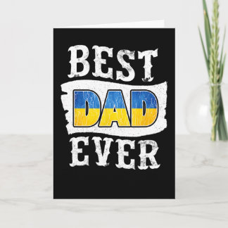 Cartão Best Dad Ever Father's Day Ukrainian Flag Ukraine