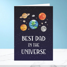 Cartão Best Dad in The Universe Quote Fathers Day Folded