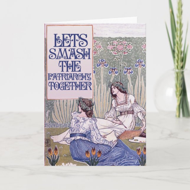 Cartão Best Feminist Friend   Lets smash the patriarchy (Frente)