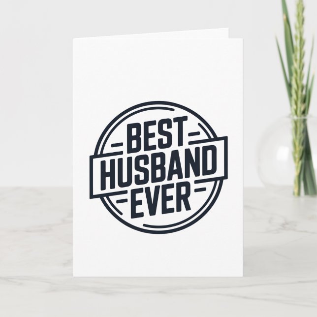 Cartão Best Husband Ever Badge Design (Frente)