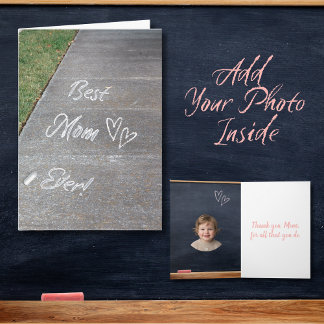 Cartão Best Mom Ever Chalk Art Mother's Day Card