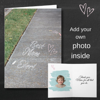 Cartão Best Mom Ever Chalk Art Mother's Day Photo