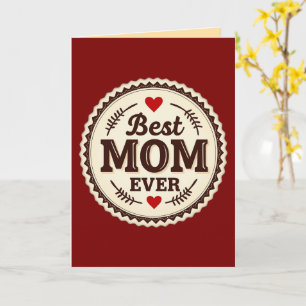 Cartão Best Mom Ever Classic Retro Design