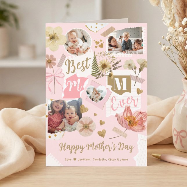 Cartão Best Mom Ever Mother's Day Scrapbook Photo Collage (Best Mom Ever Mother's Day Scrapbook Photo Collage Card)