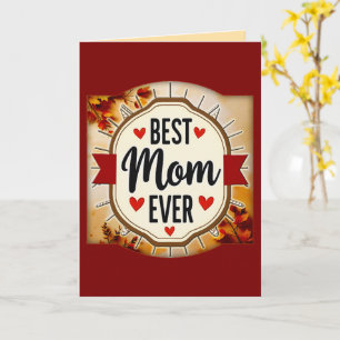 Cartão Best Mom Ever Vintage Badge – Mother’s Day Gift