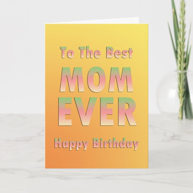 Cartão Best Mom Happy Birthday (Frente)