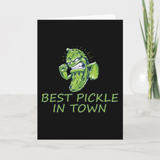 Cartão Best Pickle in Town Vegan Artwork (Frente)