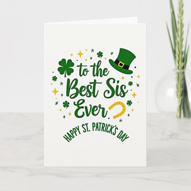 Cartão Best Sis St Patricks Day Card (Frente)