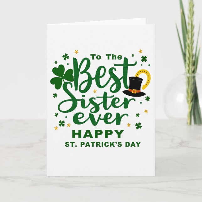 Cartão Best Sister St Patricks Day Card (Frente)