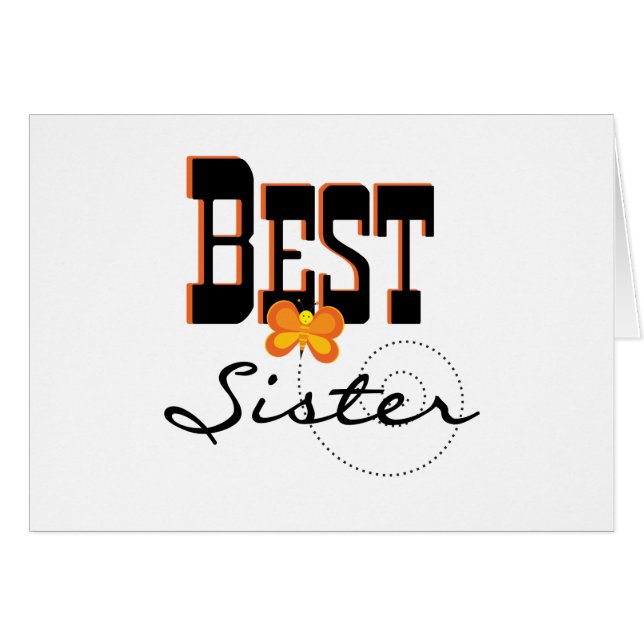 Cartão Best Sister T-shirts e presentes (Frente Horizontal)
