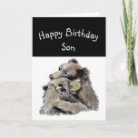 Cartão Best Son Ever Birthday Bear Hug Animal fun<br><div class="desc">Best Son Ever Birthday Watercolor Bear Hug Animal fun
This card is for your Son but you can customize it to make it for anyone</div>