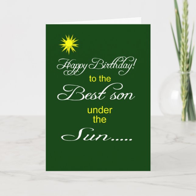 Cartão Best son under the sun happy birthday wish (Frente)