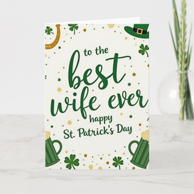 Cartão Best Wife Happy St Patricks Day Card (Frente)
