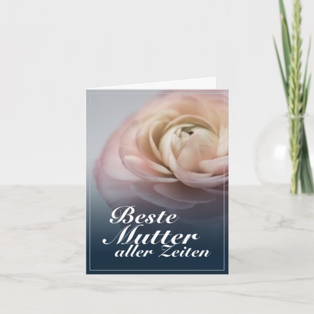 Cartão Beste Mutter aller Zeiten mit großer rosa Rosa (Frente)