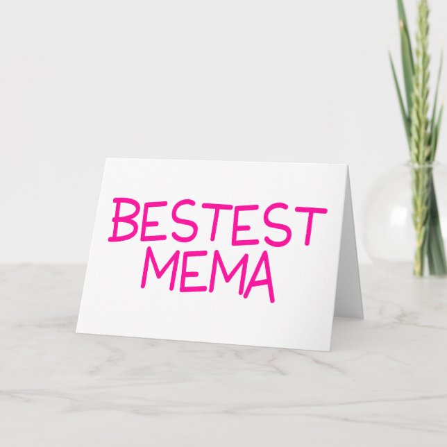 Cartão Bestest Mema (Frente)