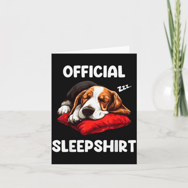 Cartão Bet Hound Sleepshirt Dog Lover Pajama Sleepwear Fo (Frente)