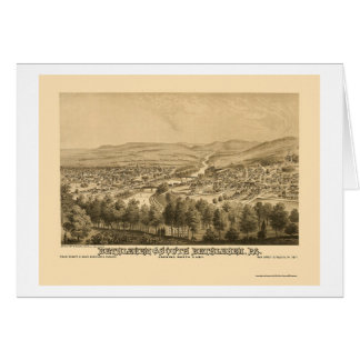 Cartão Bethlehem & Bethlehem sul, mapa panorâmico 1877 do