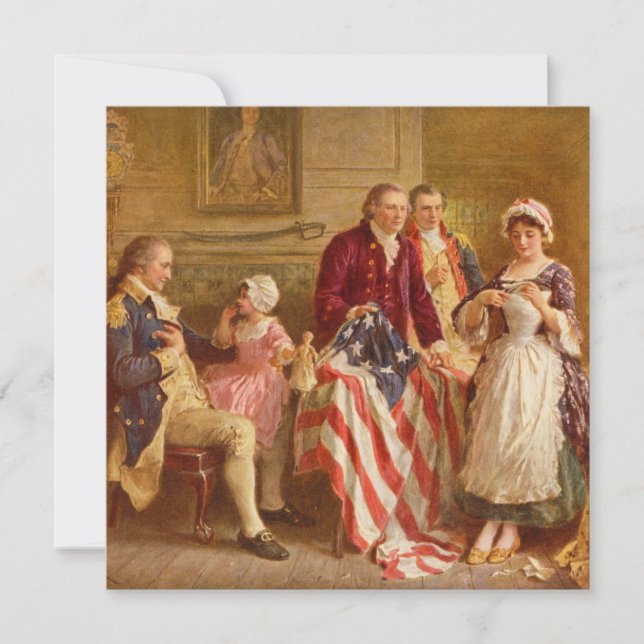 Cartão Betsy Ross, 1777 (História Americana) (Patriota do (Frente)