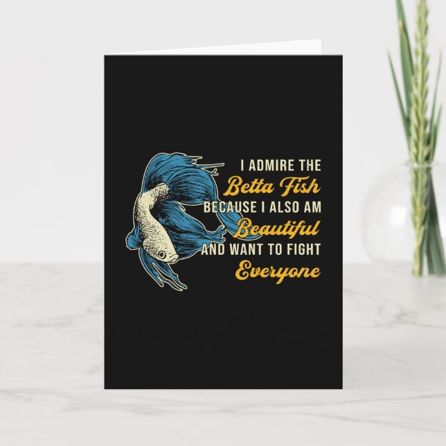 Cartão Betta Fish Porque Aquário Lover Lover Lighting Fis (Frente)