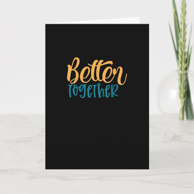 Cartão Better Off Together Quote Positive Minimal Design  (Frente)