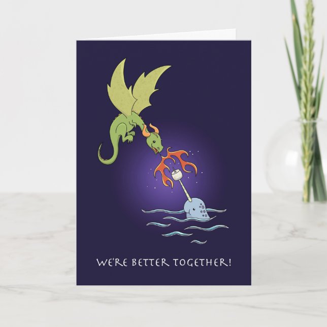 Cartão Better Together, Dragon and Narwhal (Frente)