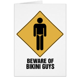 Cartão Beware caras do biquini