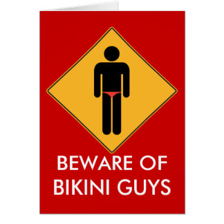 Cartão Beware das caras do biquini