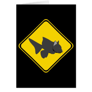 Cartão Beware o cruzamento do peixe-gato!