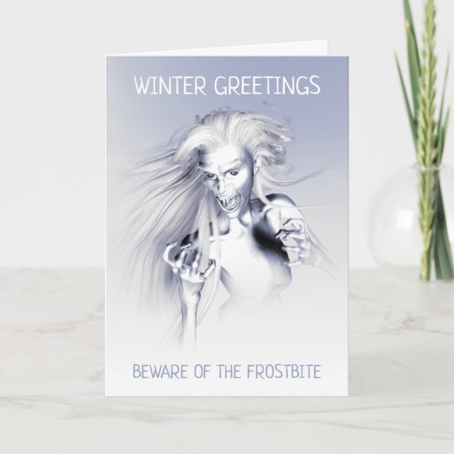 Cartão Beware of the Frostbite. Ice vampire (Frente)