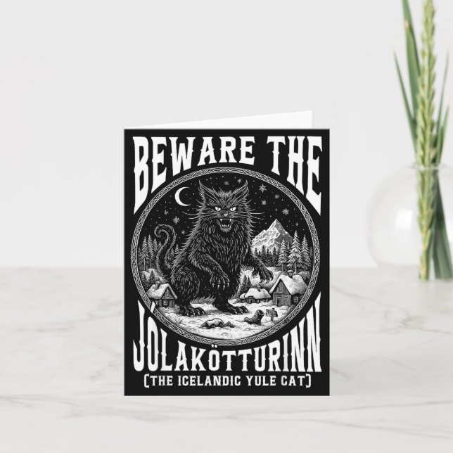 Cartão Beware The Jolakotturinn Yule Cat Icelandic Christ (Frente)