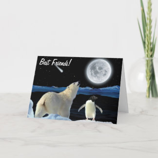 Cartão BFF Best Friends Forever POLAR BEAR & PENGUIN Card