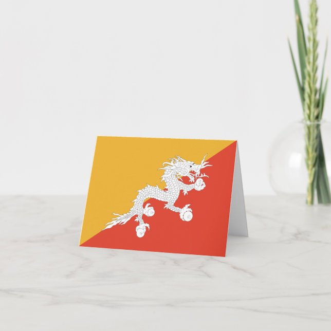 Cartão Bhutan Flag Notecard (Frente)