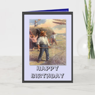 Cartão Bi-avião sobre o campo