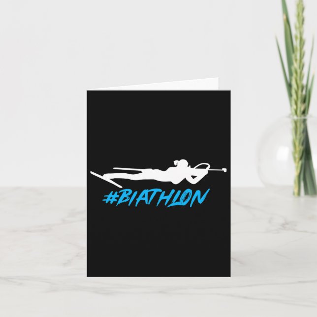 Cartão Biathlon Biathlete Cross Country Skiing Target Sho (Frente)