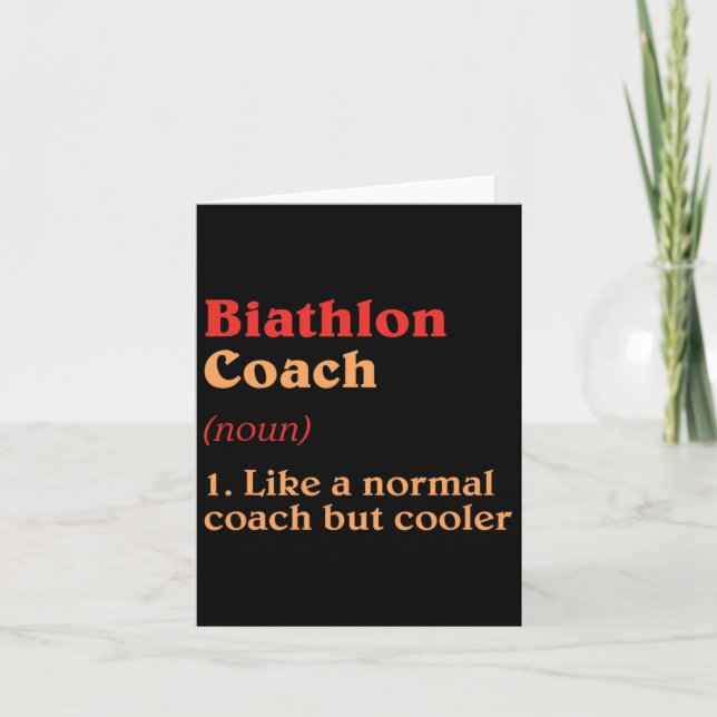 Cartão Biathlon Coach Definition Funny Biathlett Humor 5 (Frente)