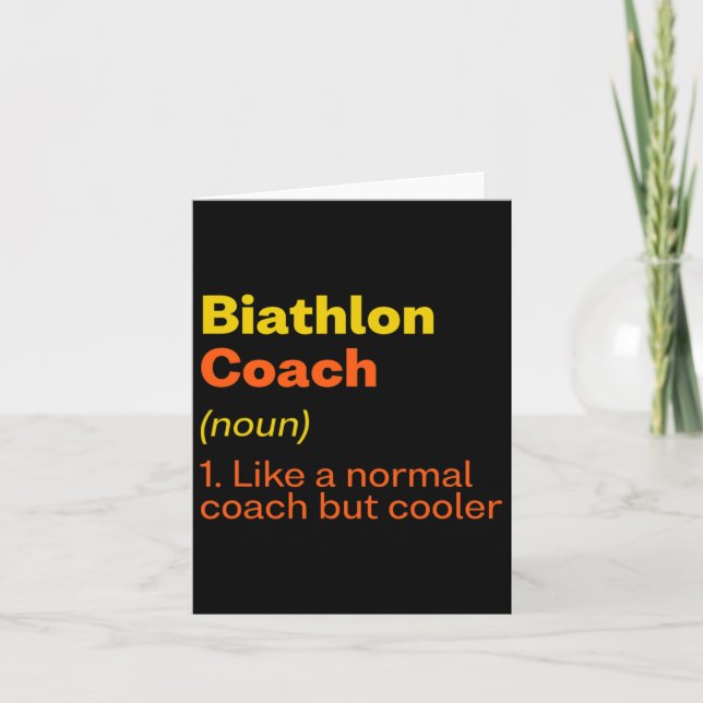Cartão Biathlon Coach Definition Funny Biathlett Humor 7 (Frente)